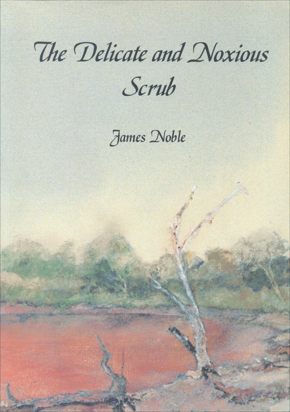 The cover image featuring a water colour picture of a red lake edge and the embankment surrounding it with thick bushland and pale white skies in the