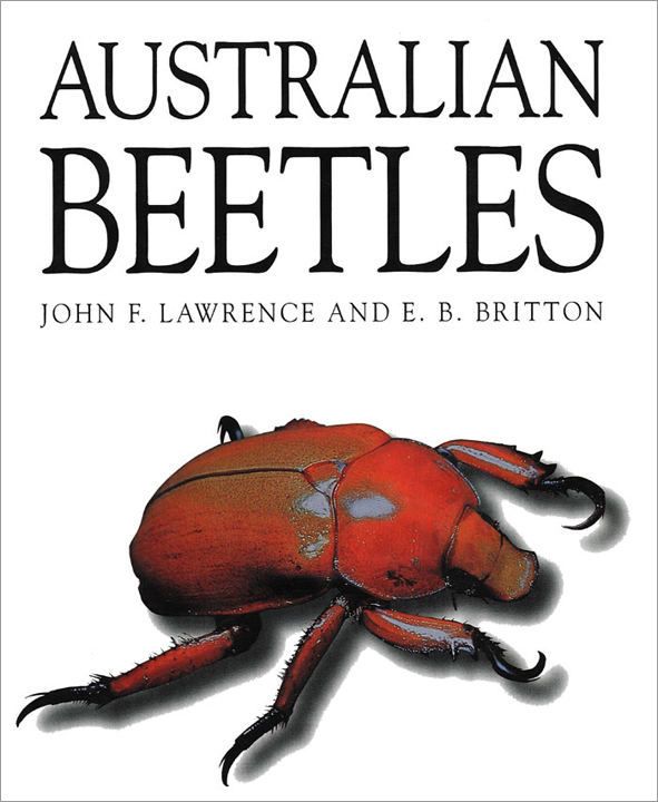 The cover image of Australian Beetles, featuring a large red beetle against a plain white background.