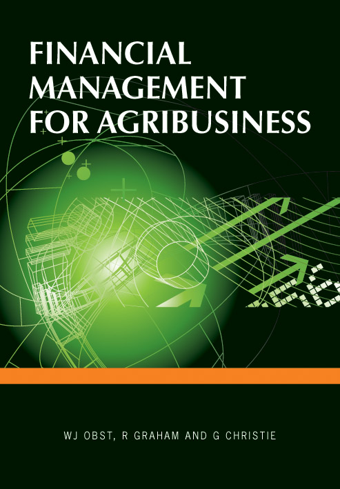 The cover image of Financial Management for Agribusiness, featuring a green orb and green financial management sybols against a plain black background
