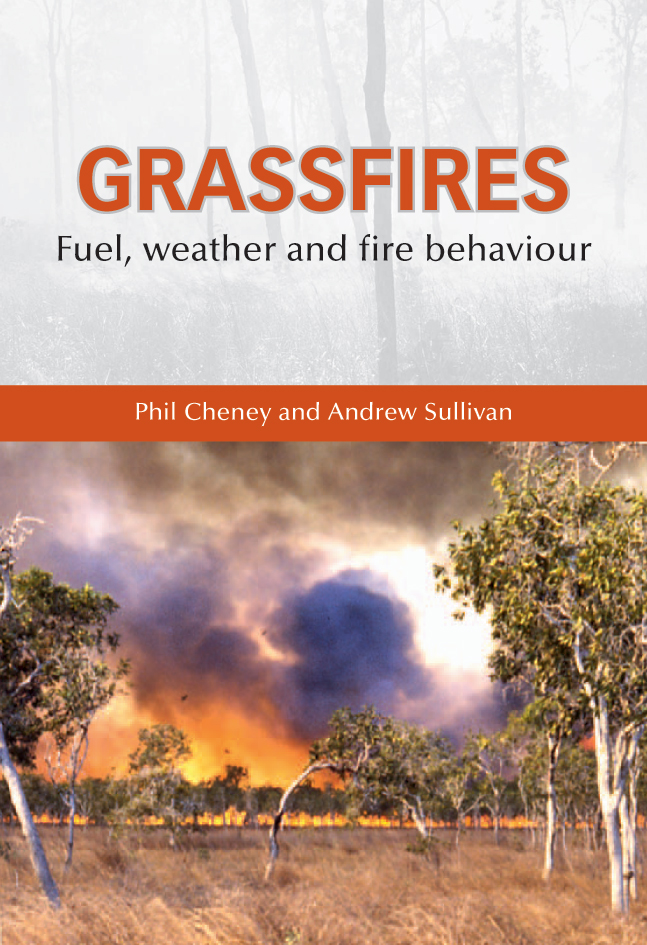The cover image featuring a grass fire viewed from a distance with dry grass in the foreground and billowing smoke and flames in the backdrop.