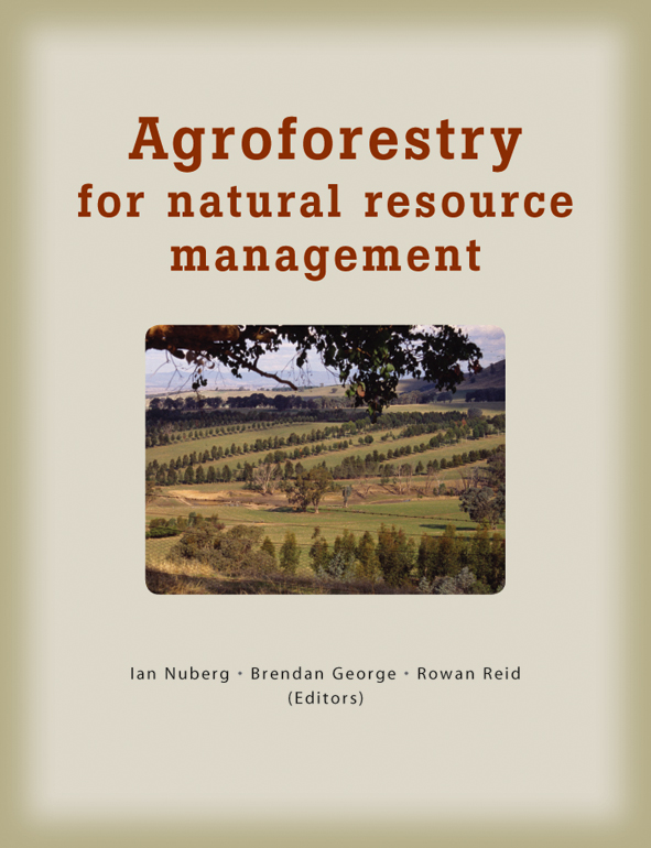 The cover image featuring a center image of green fields with tall pine trees growing in neat rows, with a light olive green plain setting.