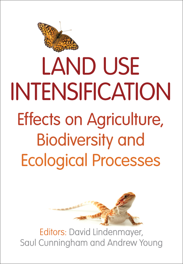 The cover image of Land Use Intensification, featuring a flying monarch butterfly and an orange lizard.