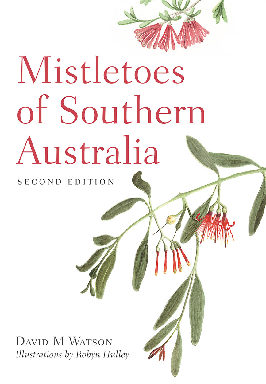 White cover with red title text, featuring illustrations of mistletoe with red flowers.