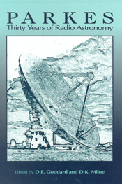The cover image featuring a large black and white illustration of a satell