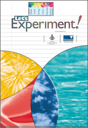 Cover image of Let's Experiment, featuring intersecting circles of textured colour in yellow, red, blue and aqua on a white background