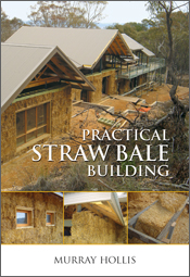 The cover image featuring a straw bale building with a pale grey steeped roof.