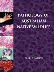 The cover image of Pathology of Australian Native Wildlife, featuring micr