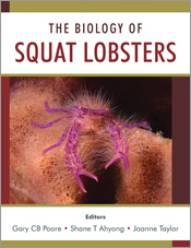 The cover image of Biology of Squat Lobsters, featuring a hairy pink squat