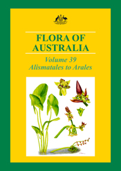 The cover image of Flora of Australia Volume 39, featuring bright green au