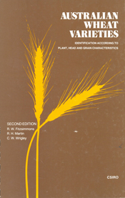 The cover image of Australian Wheat Varieties, features the outline of two