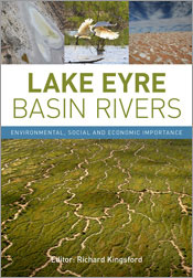 Cover featuring a large aerial photo of river beds running through a green landscape with smaller photos of dry river pans and an ibis in flight.