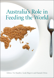 Cover featuring an image of a plate with a map of the world made out of grain, with a silver spoon to the right.