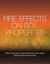 Cover of Fire Effects on Soil Properties featuring a gradient of fire colo