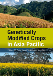 Cover of Genetically Modified Crops in Asia Pacific, featuring photos of a