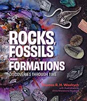 Cover of 'Rocks, Fossils and Formations', featuring illustrations of vario