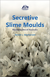 Cover of Secretive Slime Moulds showing the title in blue upon a backgroun