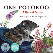 Cover of 'One Potoroo', featuring an illustration of a Gilbert's potoroo e