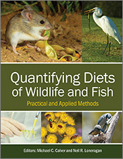 Cover of 'Quantifying Diets of Wildlife and Fish', featuring photos of a m