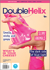 Cover of 'Double Helix' magazine issue 53, featuring a photograph of someo