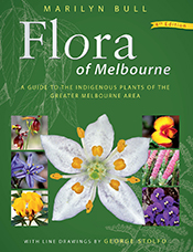 Cover of 'Flora of Melbourne, Fourth Edition', featuring line art and phot
