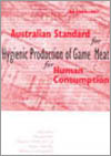 Cover image of Australian Standard for Production of Game Meat for Human Consumption, featuring title on pink textured background with white banner at