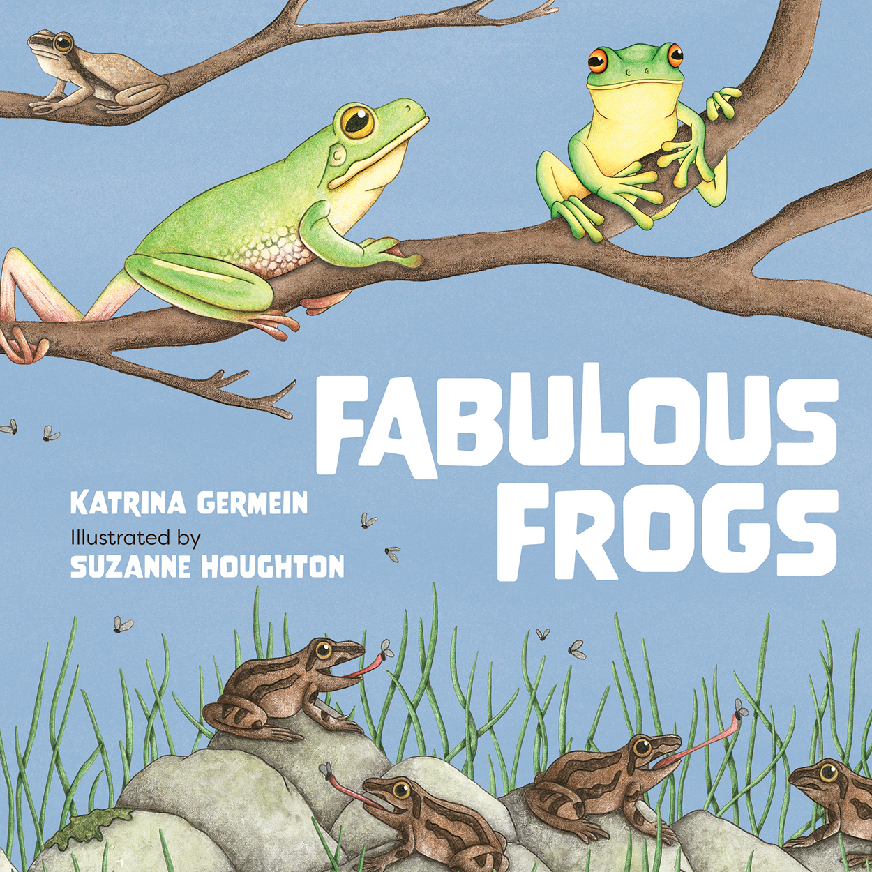 Cover of 'Fabulous Frogs' showing a variety of frogs in different environments.