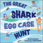 Cover of 'The Great Shark Egg Case Hunt' showing children snorkelling, kay