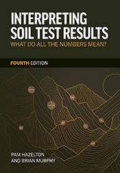 Cover of 'Interpreting Soil Test Results', featuring a line drawing of a m