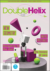 Cover of 'Double Helix' magazine issue 78, showing a digital illustration