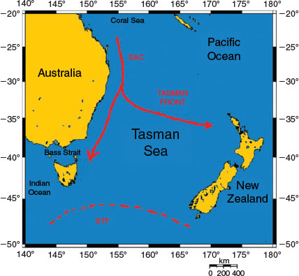 Tasman Sea On World Map - United States Map