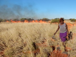 A photo showing fire being used as an important tool by Traditional Owners to manage land.